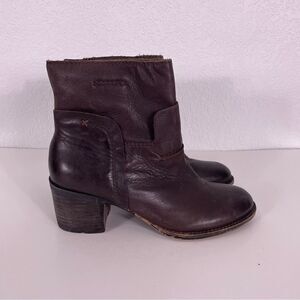 OTBT Brown Leather‎ Heeled Pull On Booties
